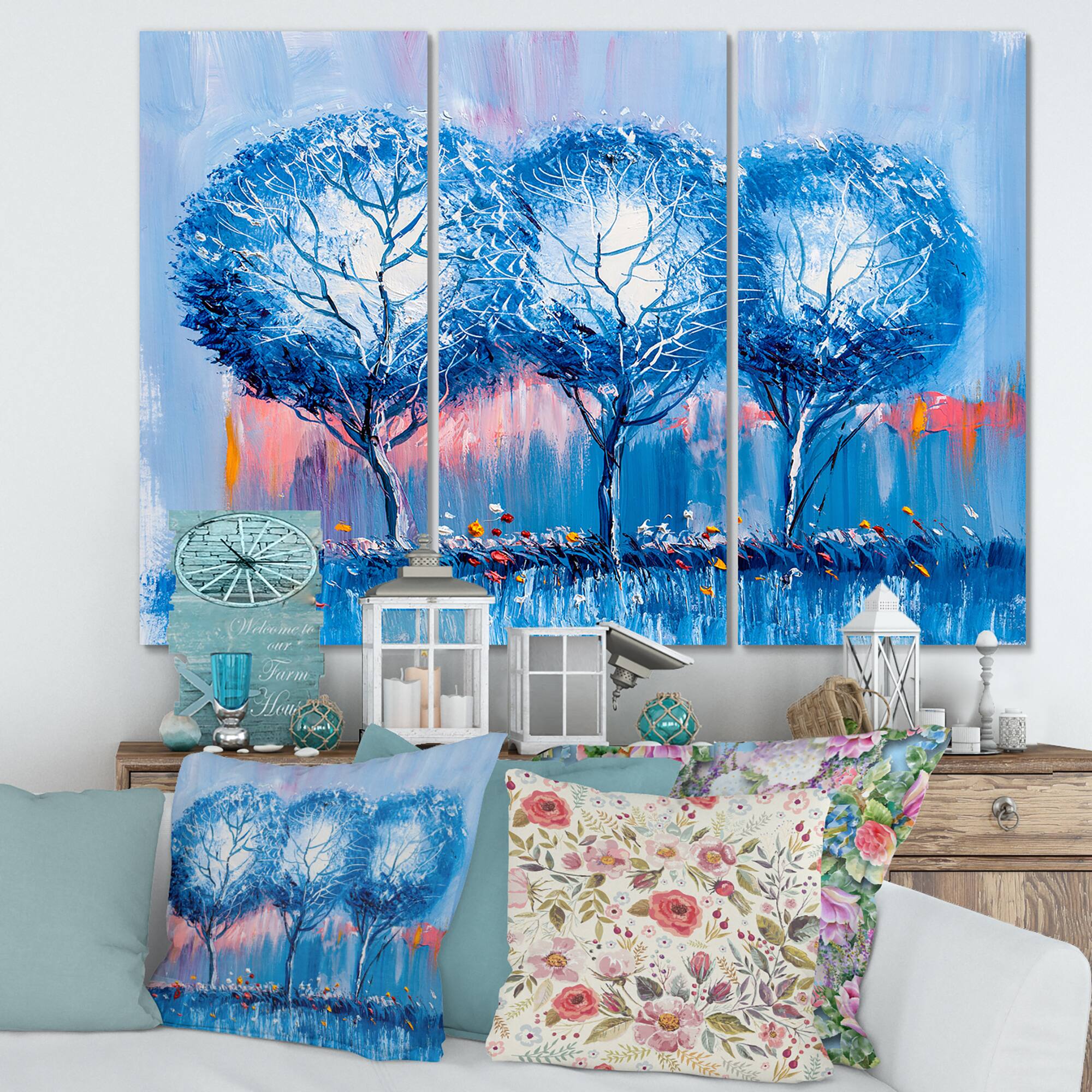 Designart - Colourful Trees Impressionist Landscape III